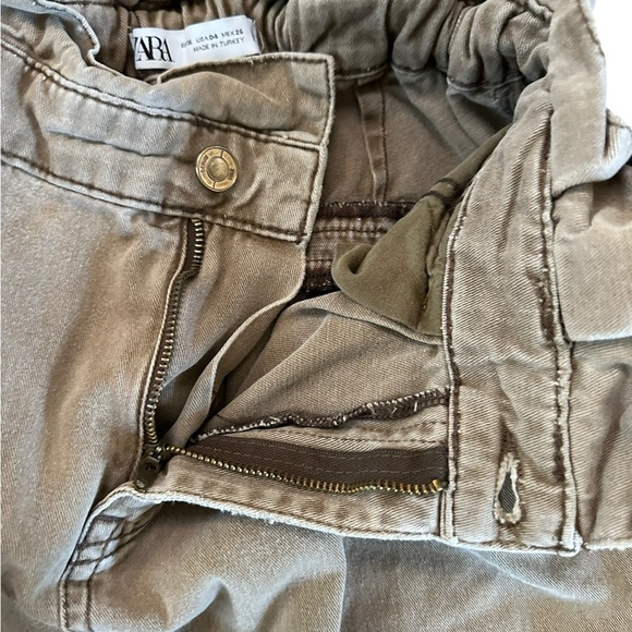 Zara 100% Cotton Paper Bag Pants Size 4 - Picture 16 of 16